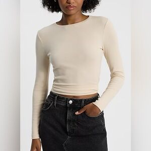 Express•Fitted Ribbed Crew Neck Long Sleeve Tee•Size S•NWT